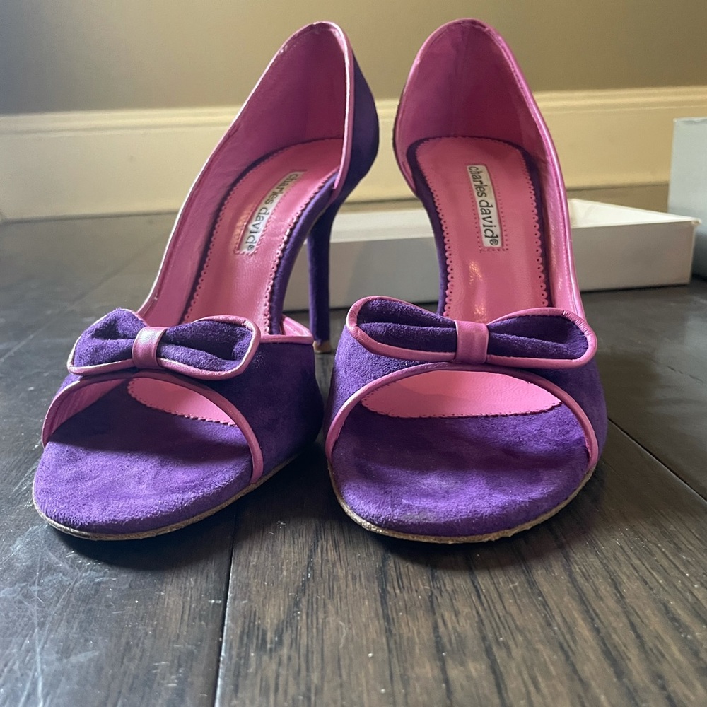 charles david heels- purple w/ pink accent